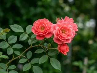 Coral Flower Carpet Rose illustrated plant card